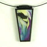 Jan Geisen handmade polymer clay jewelry - watercolor pendant necklace
