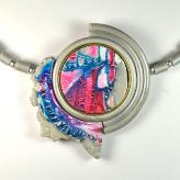 Jan Geisen handmade polymer clay pendant necklace N10-18