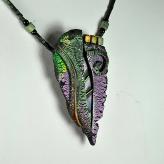 Jan Geisen handmade polymer clay pendant necklace N11-03