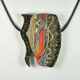 N11-11 handmade polymer clay jewelry pendant necklace Jan Geisen