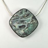 Mokume Gane handmade polymer clay pendant necklace jan geisen