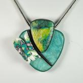 Jan Geisen handmade polymer clay pendant necklace N10-35