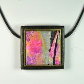 Jan Geisen handmade polymer clay pendant neckalce N10-39