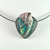 Jan Geisen handmade polymer clay pendant choker necklace N10-49