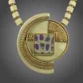 Jan Geisen handmade polymer clay jewelry - art deco pendant necklace