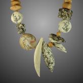 Jan Geisen handmade polymer clay jewelry - faux stone necklace