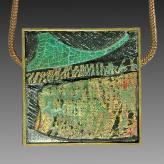 Jan Geisen handmade jewelry - framed abstract pendant necklace