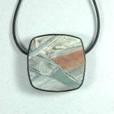 Jan Geisen handmade polymer clay jewelry - metal free pendant necklace