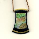 Jan Geisen handmade polymer clay jewelry - pendant necklace N8020
