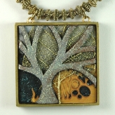 jan geisen handmade polymer clay pendant N9043