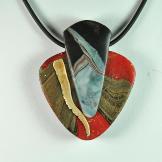 Jan Geisen handmade polymer clay pendant necklace N11-09