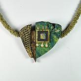 N11-10 handmade polymer clay jewelry  pendant necklace Jan Geisen