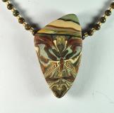 Faux Picture Jasper Polymer Clay Pendant Necklace N12-08