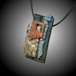 Jan Geisen handmade polymer clay pendant necklace N15-11