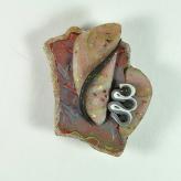 Jan Geisen handmade polymer clay jewelry brooch B10-07