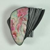 Jan Geisen handmade polymer clay jewelry brooch B10-06