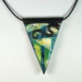 Jan Geisen handmade polymer clay pendant necklace N10-33