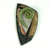 Jan Geisen handmade polymer clay jewelry - brooch B8036