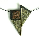 Jan Geisen handmade polymer clay jewelry - asian inspired pendant choker necklace