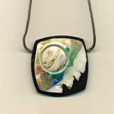 Jan Geisen handmade polymer clay jewelry - pendant necklace N8018