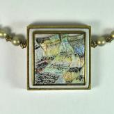 Jan Geisen handmade polymer clay jewelry - pendant necklace N10-55